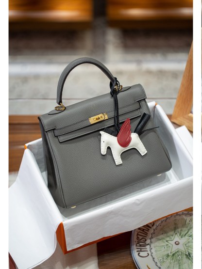 KELLY 25 FIRST LAYER TOGO COWHIDE GREY