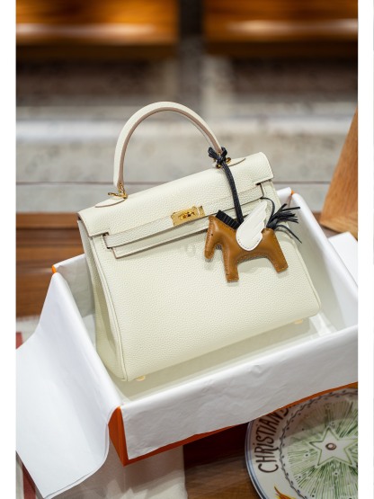 KELLY 25 FIRST LAYER TOGO COWHIDE WHITE
