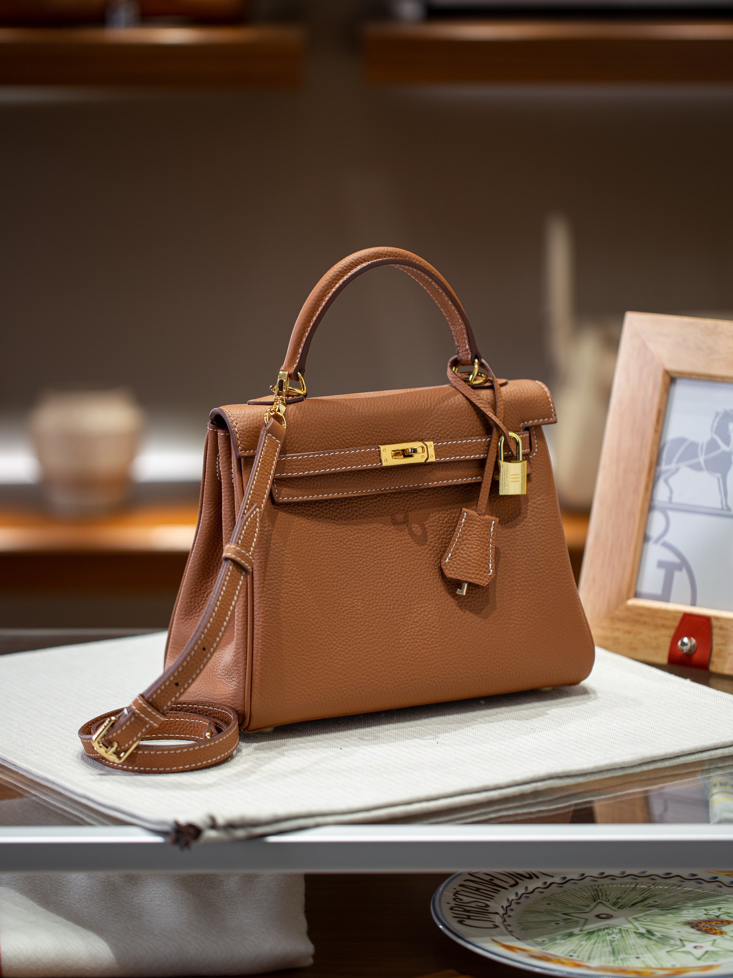 KELLY 25 FIRST LAYER TOGO COWHIDE BROWN