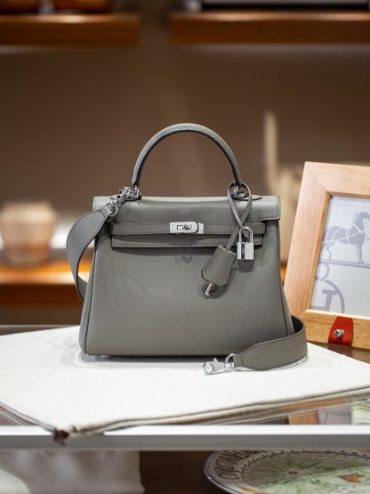 KELLY 25 FIRST LAYER TOGO COWHIDE GREY