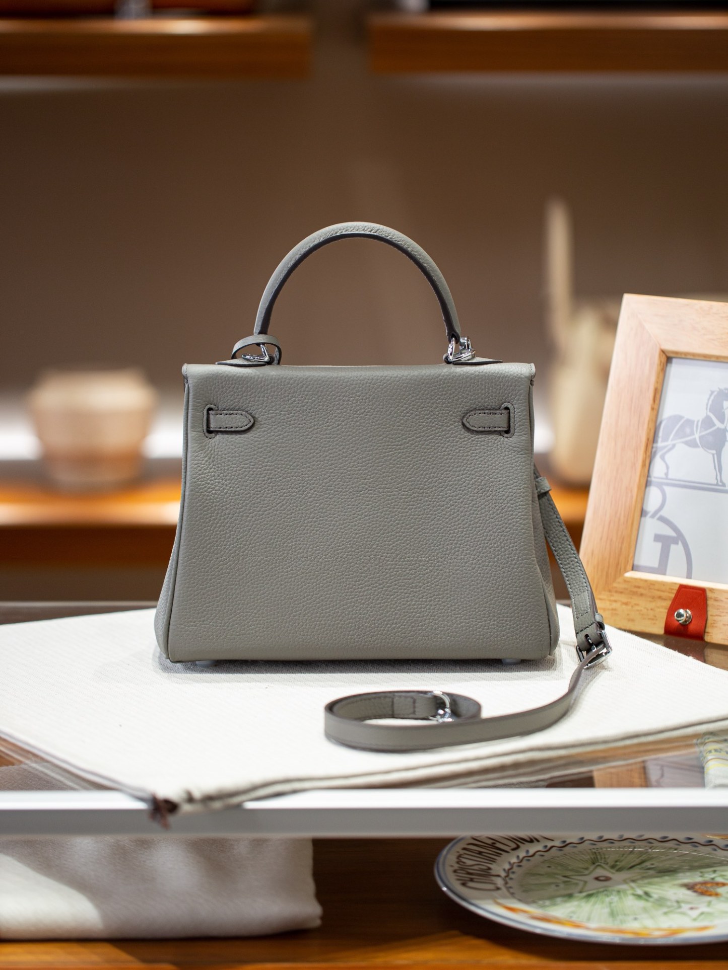 KELLY 25 FIRST LAYER TOGO COWHIDE GREY