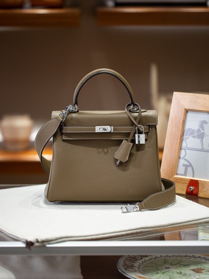 KELLY 25 FIRST LAYER TOGO COWHIDE GREY