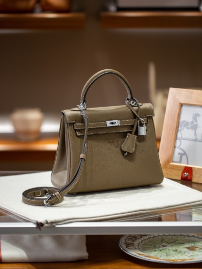 KELLY 25 FIRST LAYER TOGO COWHIDE GREY