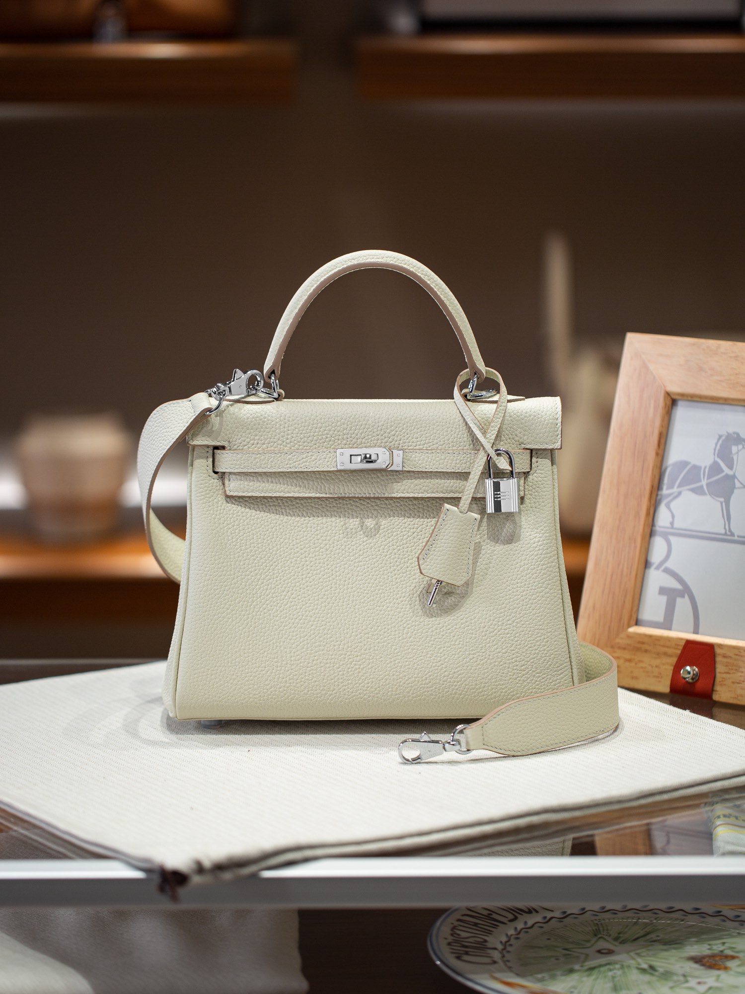 KELLY 25 FIRST LAYER TOGO COWHIDE WHITE