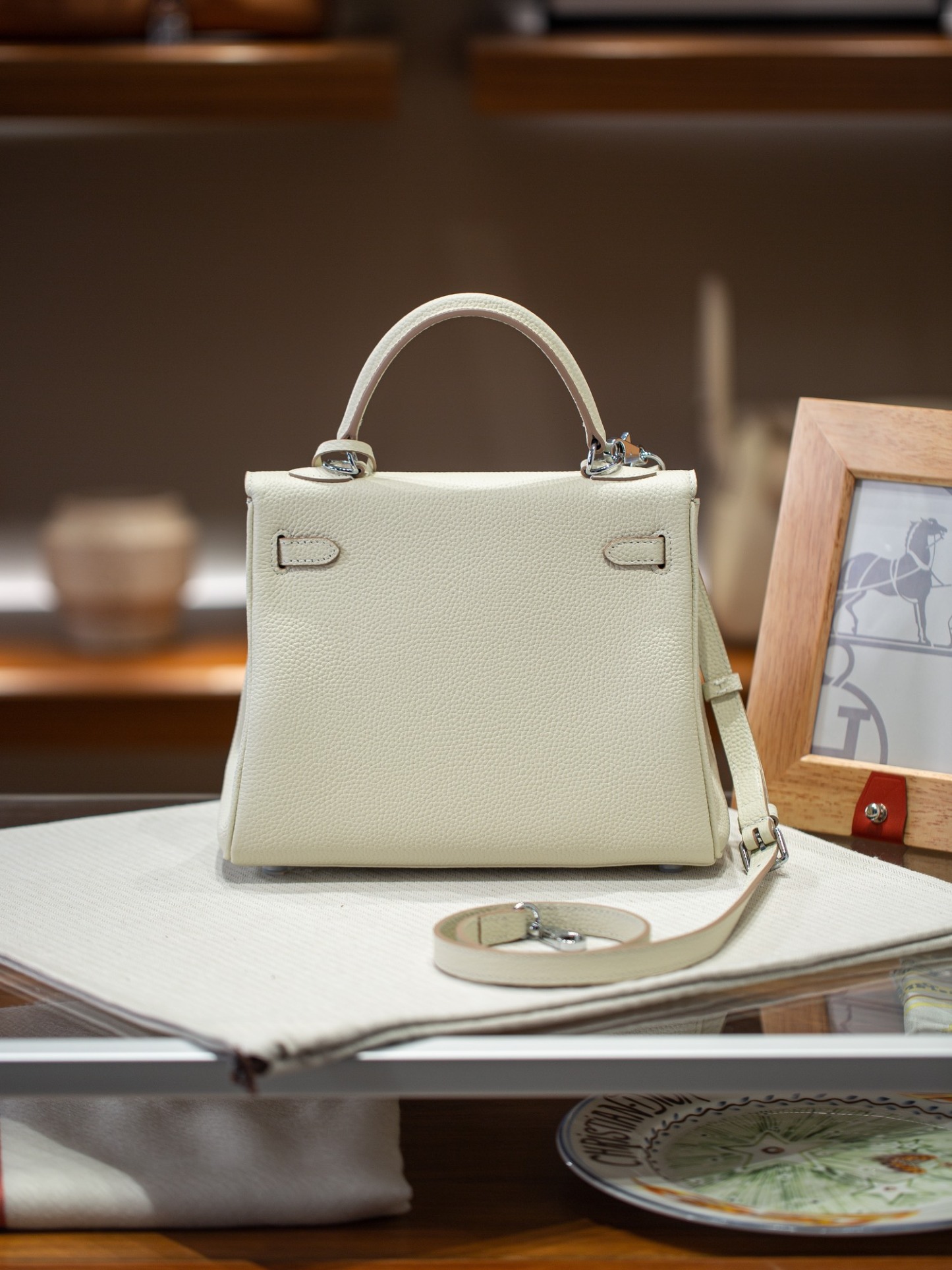 KELLY 25 FIRST LAYER TOGO COWHIDE WHITE