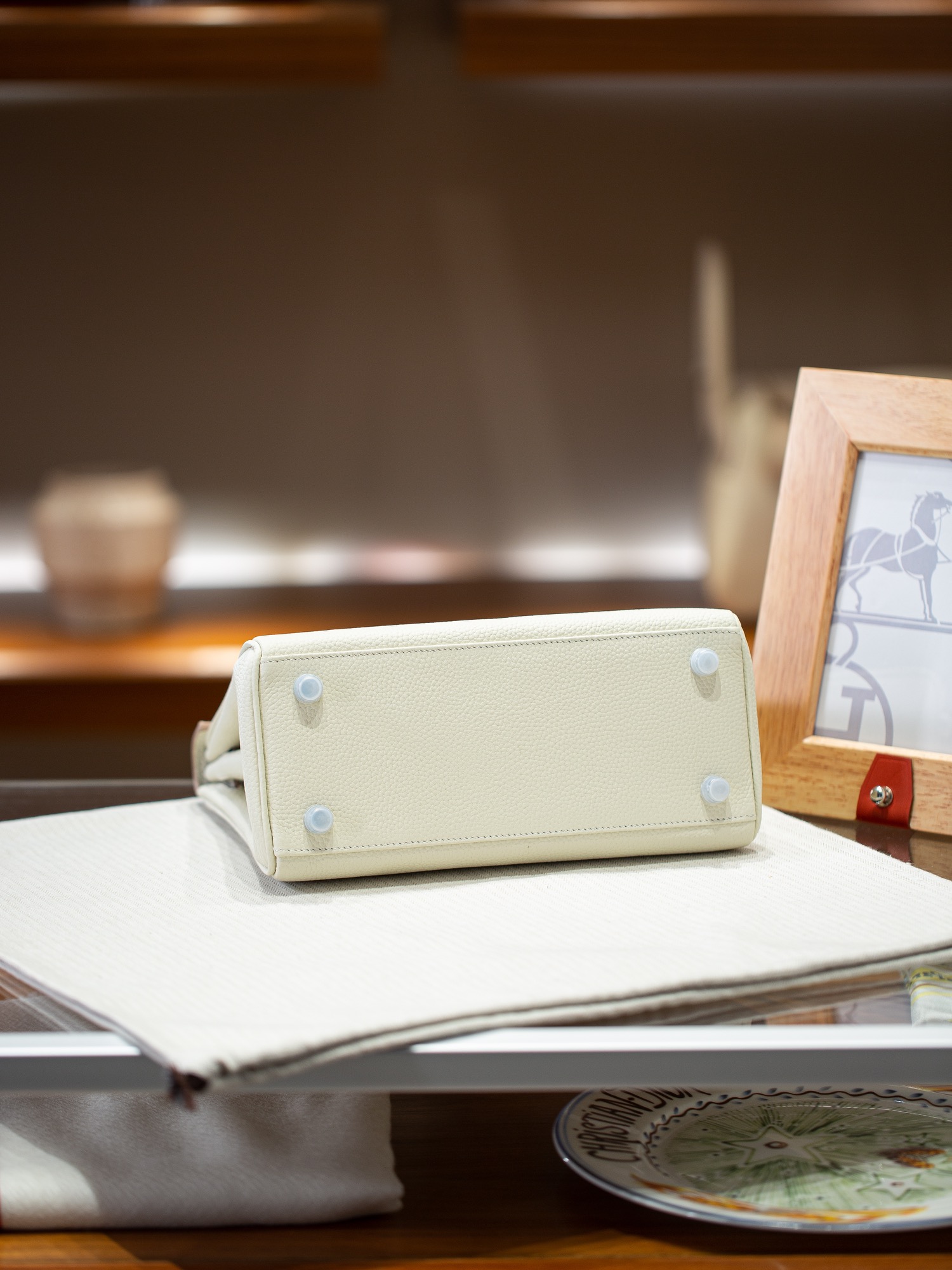 KELLY 25 FIRST LAYER TOGO COWHIDE WHITE