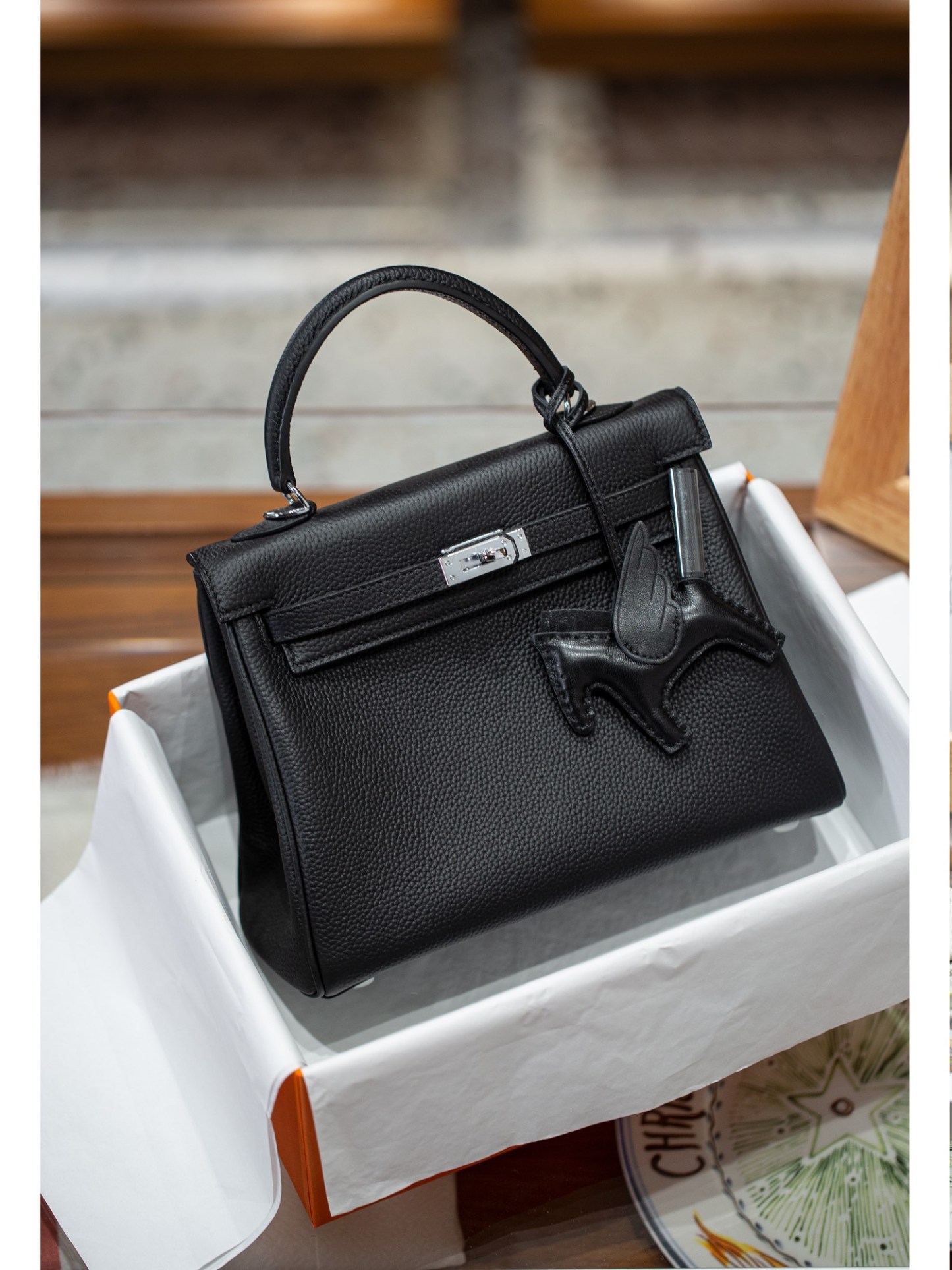 KELLY 25 FIRST LAYER TOGO COWHIDE BLACK