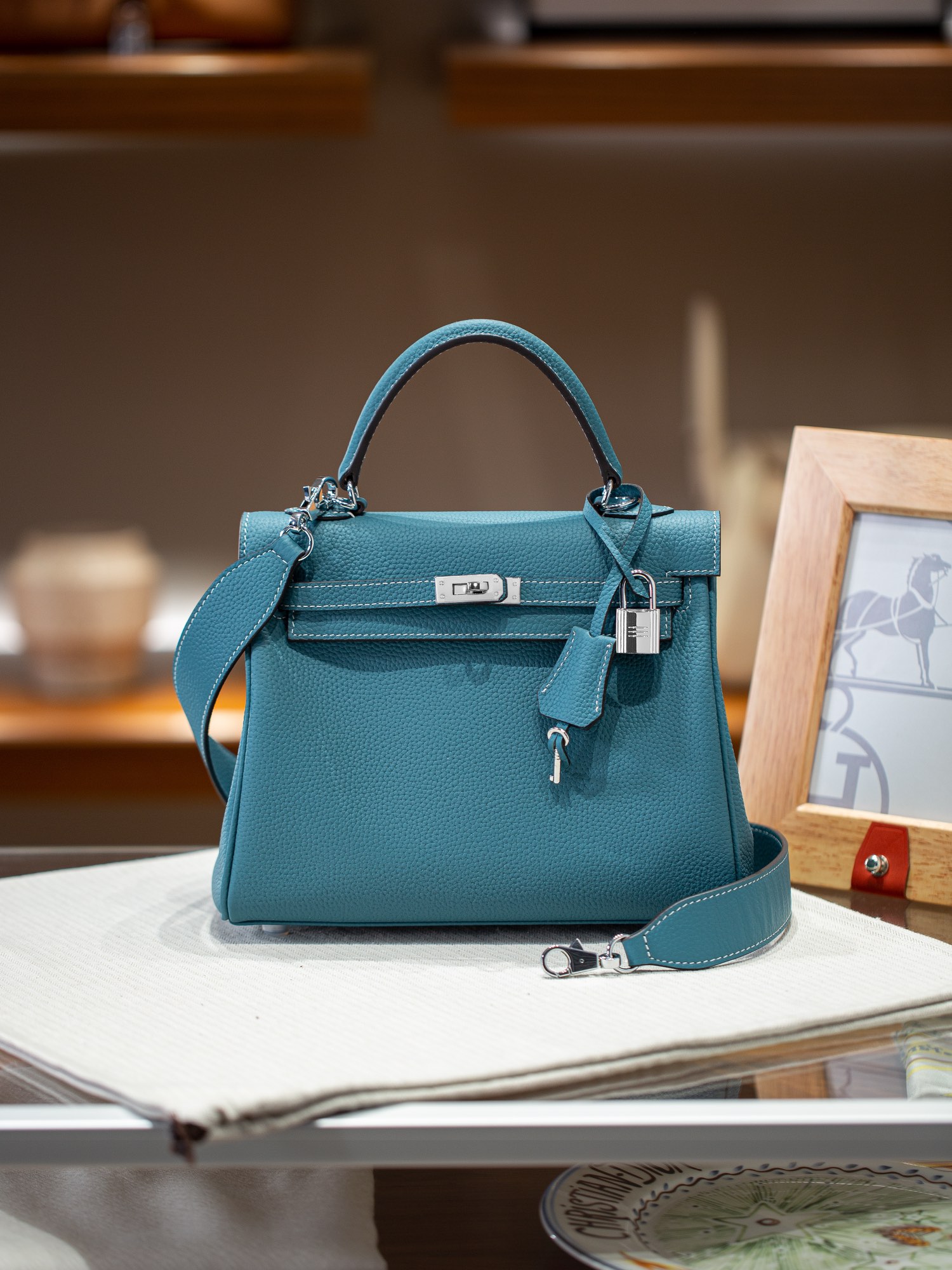 KELLY 25 FIRST LAYER TOGO COWHIDE BLUE