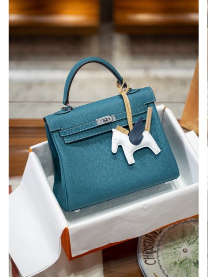 KELLY 25 FIRST LAYER TOGO COWHIDE BLUE