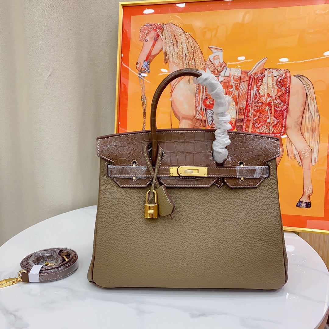 Herthtmes Togo Matte Alligator Birkin Touch 25/30