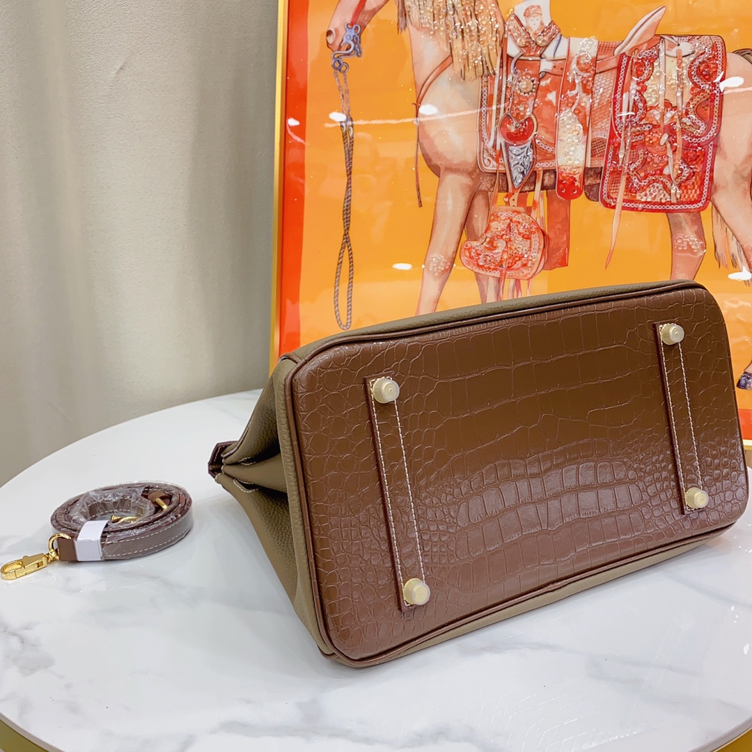 Herthtmes Togo Matte Alligator Birkin Touch 25/30