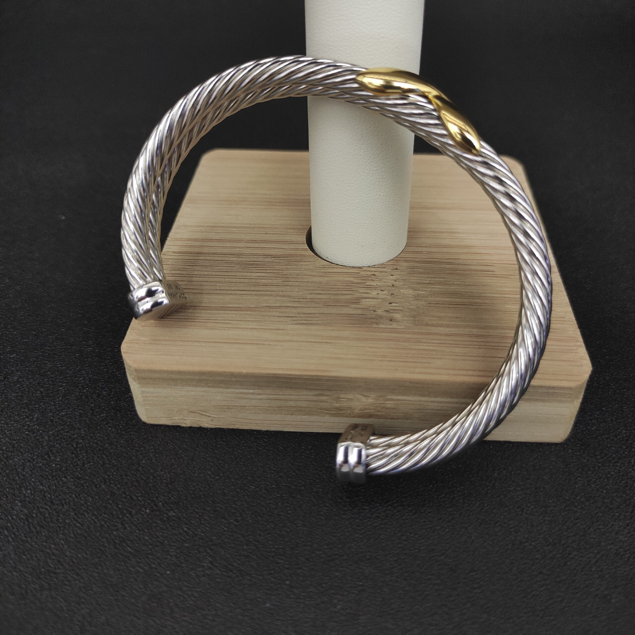 Petite X Center Station Bracelet Sterling Silver with 18K Yellow Gold, 10mm