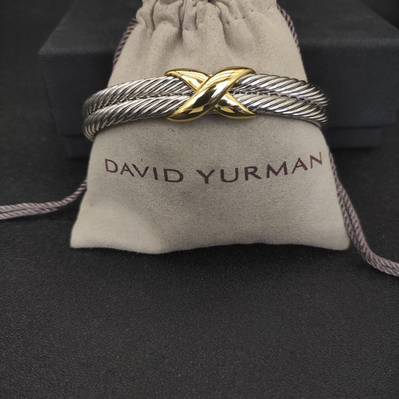 Petite X Center Station Bracelet Sterling Silver with 18K Yellow Gold, 10mm