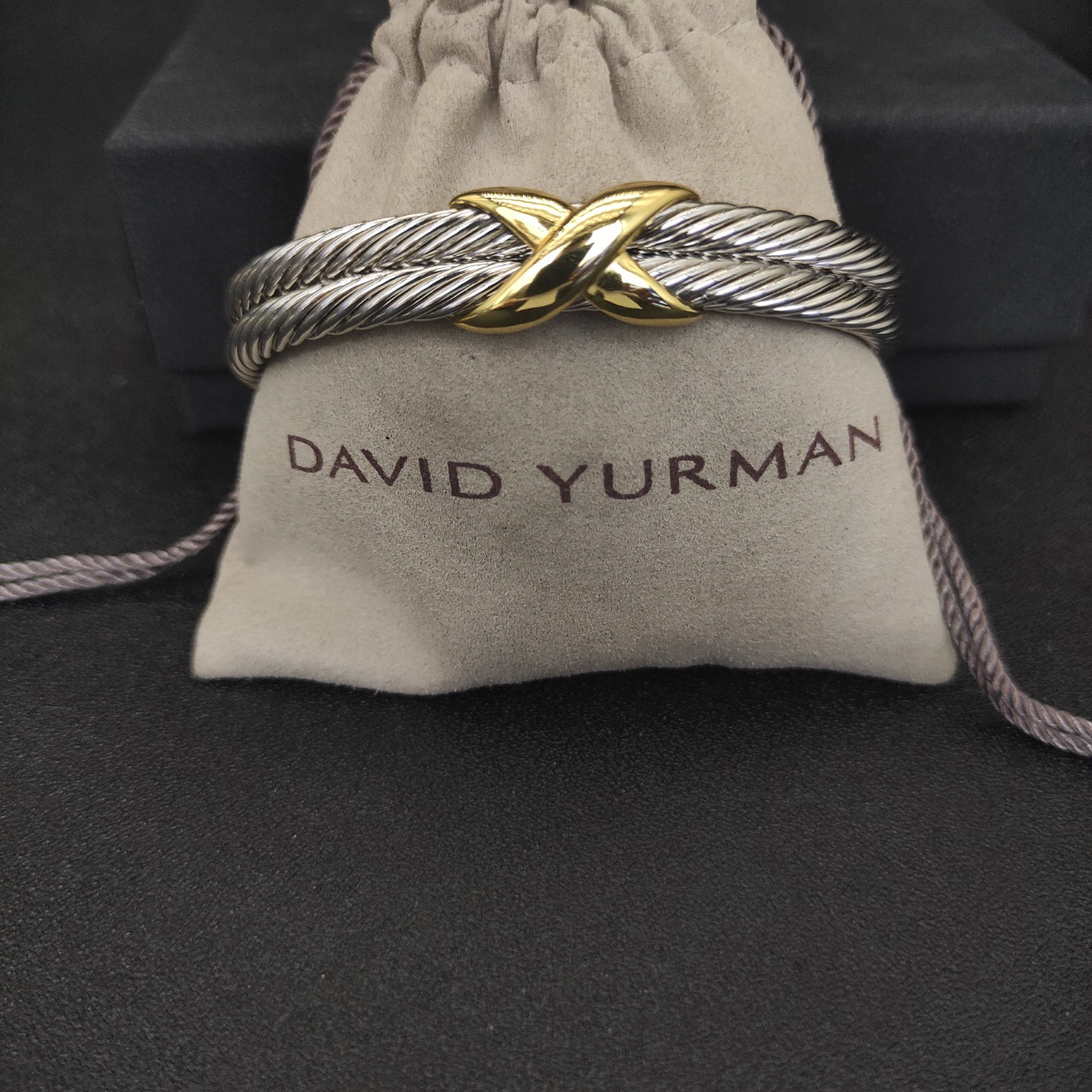 Petite X Center Station Bracelet Sterling Silver with 18K Yellow Gold, 10mm