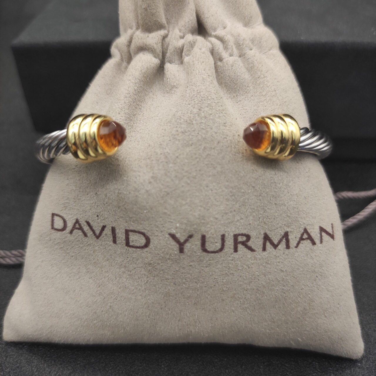 Classic Cable Bracelet Sterling Silver with Champagne crystal and Diamonds, 5mm