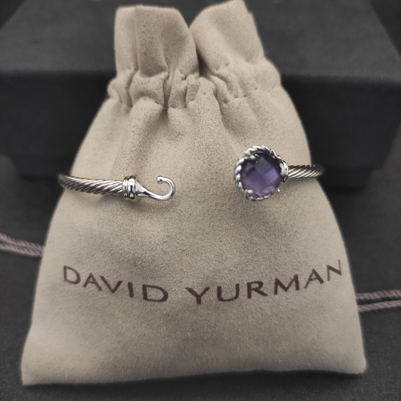 Petite Chatelaine® Bracelet Sterling Silver with Purple Onyx, 3mm