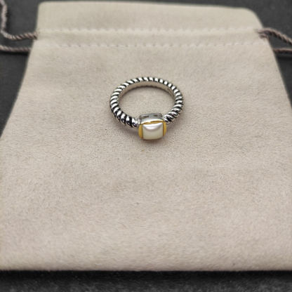 DY Mercer®Stone Ring Sterling Silver with Pearl, 0.6cm