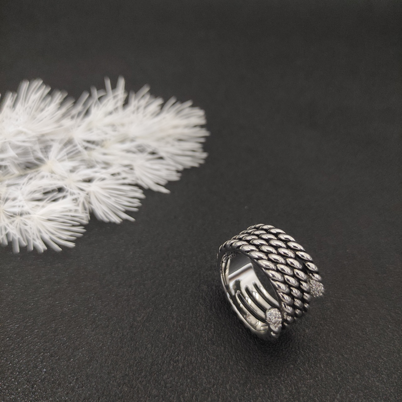 Dathtvid Yurthtman Diamond Willow Serpentine Ring