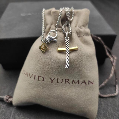Dathtvid Yurthtman Cable Classics Cross Amulet with 18K Yellow Gold