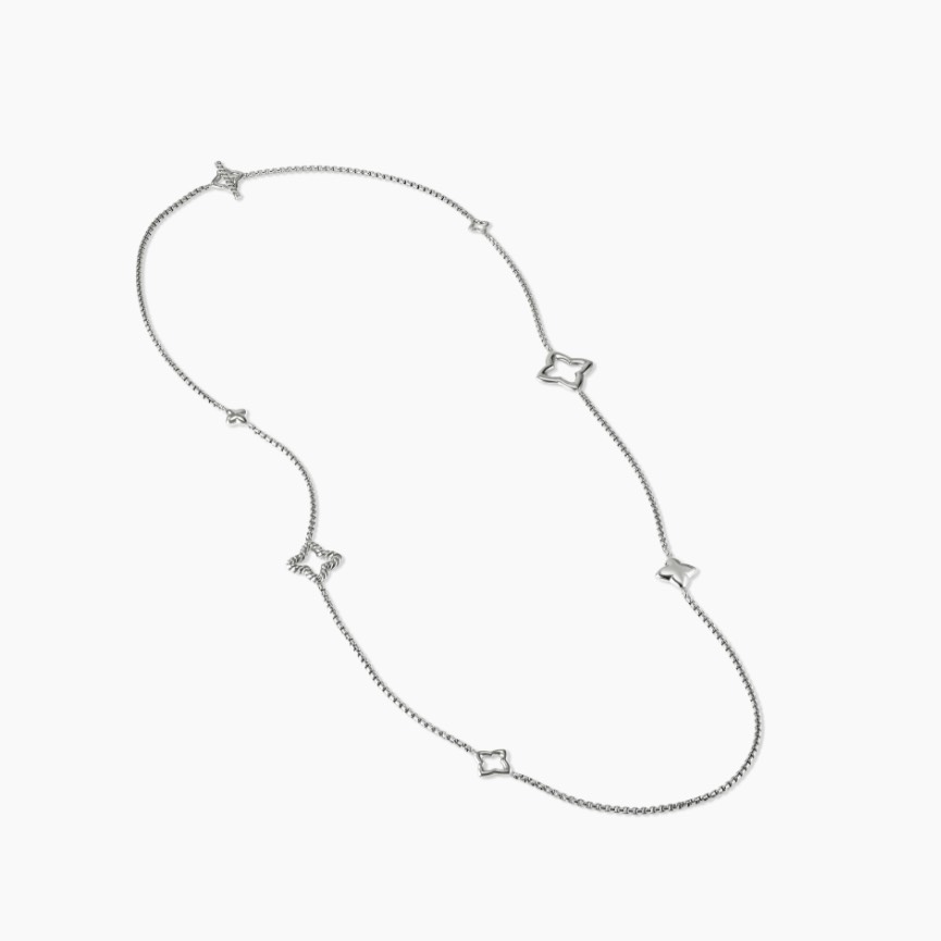 Dathtvid Yurthtman Sterling Silver Quatrefoil Chain Necklace