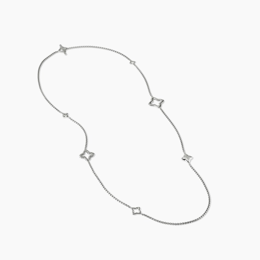 Dathtvid Yurthtman Sterling Silver Quatrefoil Chain Necklace