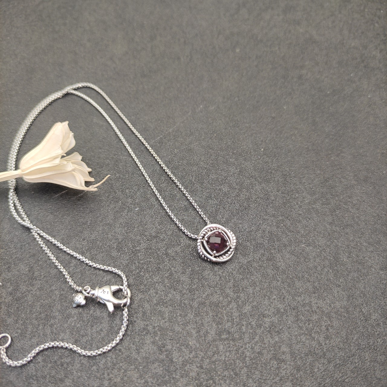 Petite Chatelaine® Necklace Sterling Silver with Amethyst, 10mm