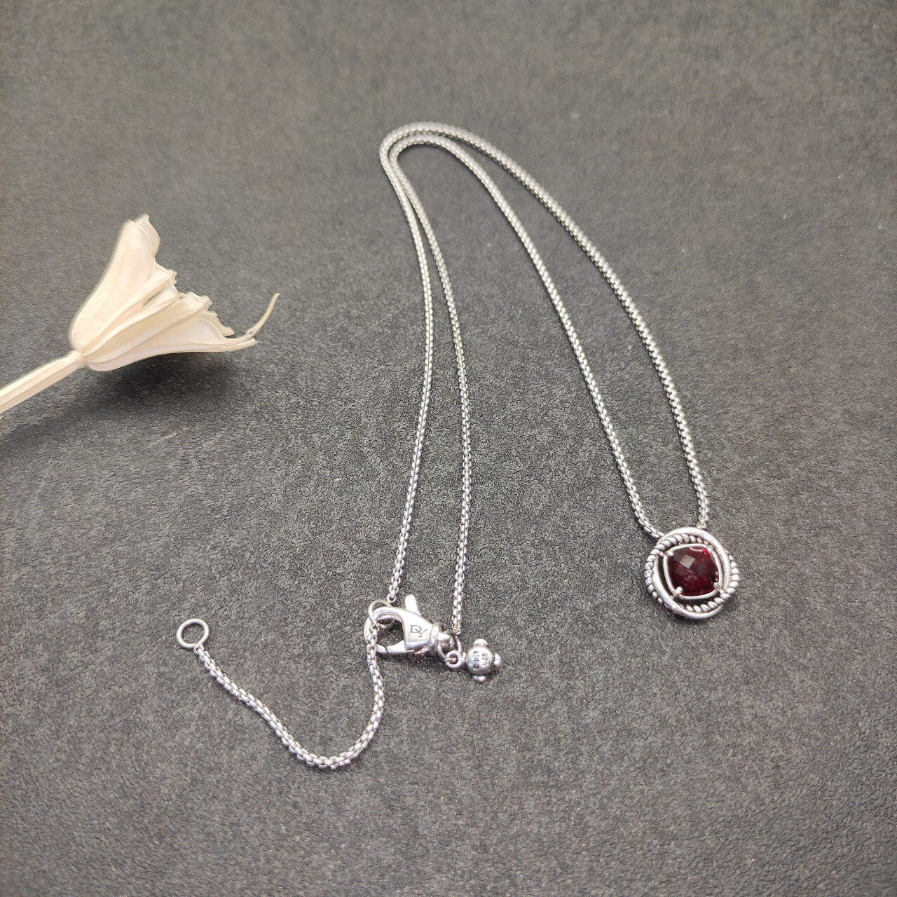 Petite Chatelaine® Necklace Sterling Silver with Rhodolite, 10mm