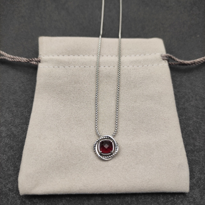 Petite Chatelaine® Necklace Sterling Silver with Rhodolite, 10mm