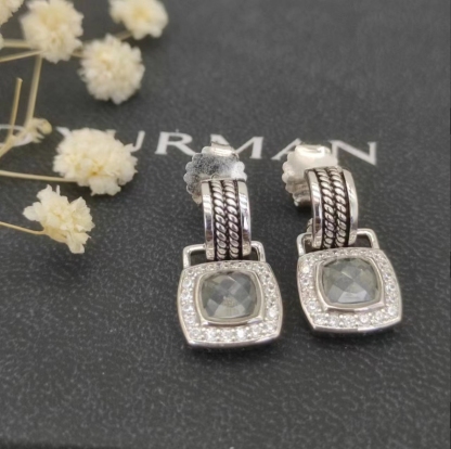 Albion® Drop Earrings Sterling Silver with White  and Diamonds