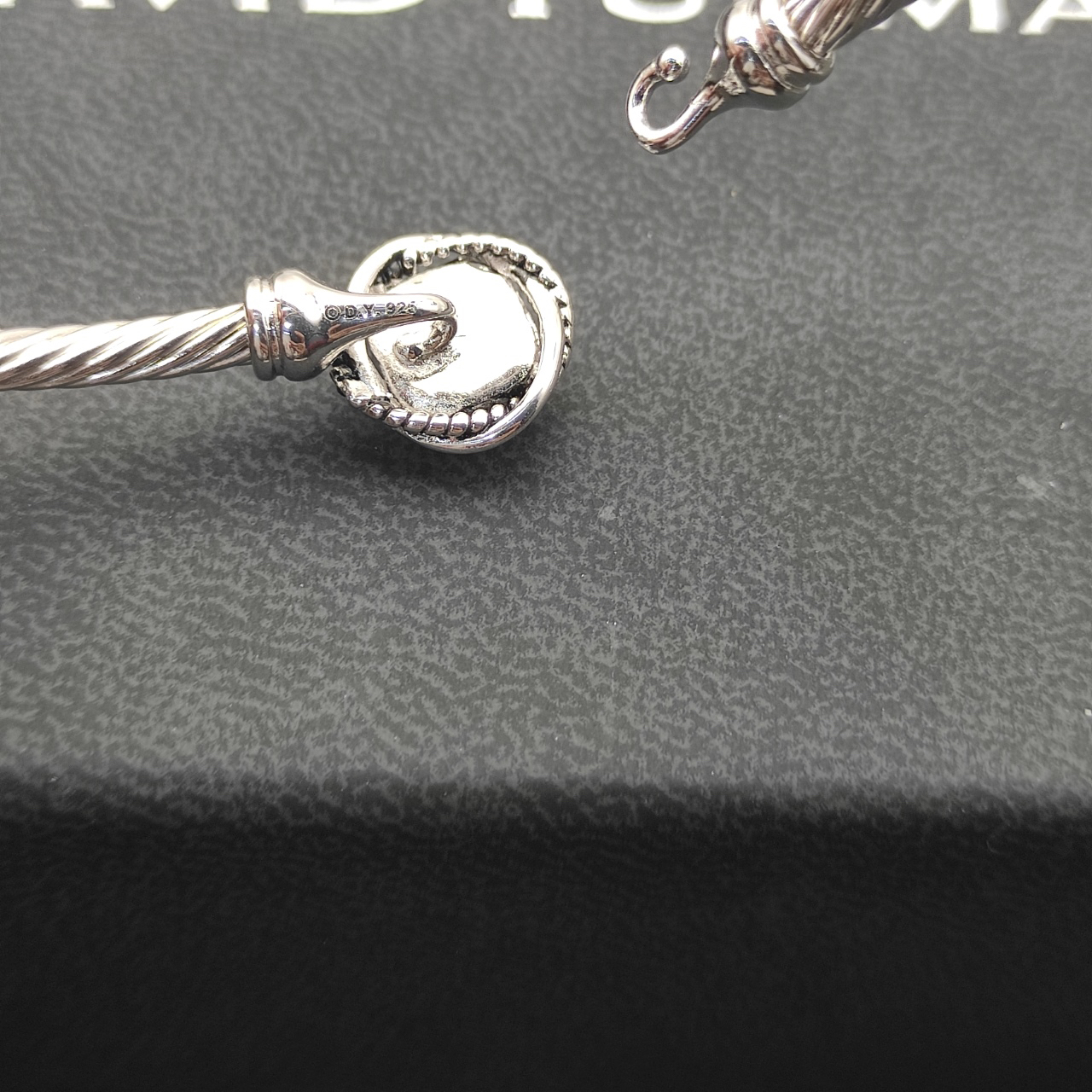 Cable Classics Bracelet, Purple Gemstone and Bead Detail, Sterling Silver, 3mm