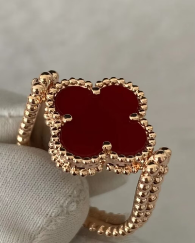 Four-leaf clover series double-sided reversible ring for women