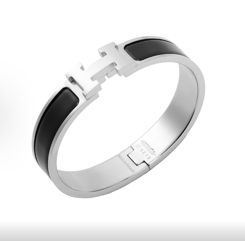 HH logo bracelet for women, black/silver