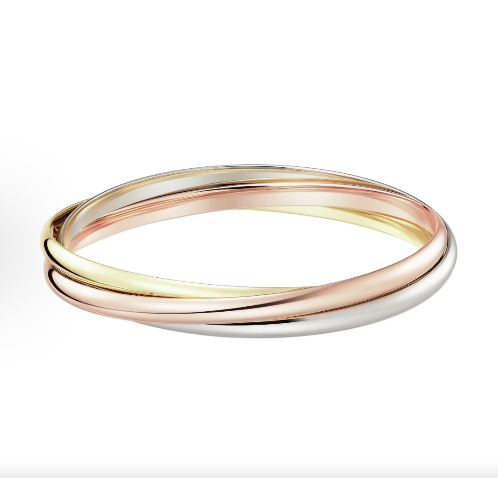 Elegant triple-ring bracelet, unisex design, available in multiple colors.