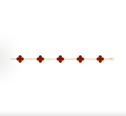 Four-leaf clover series bracelet with floral pattern
