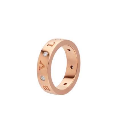 Openwork design rose gold diamond ring for women