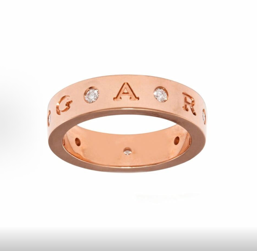 Openwork design rose gold diamond ring for women