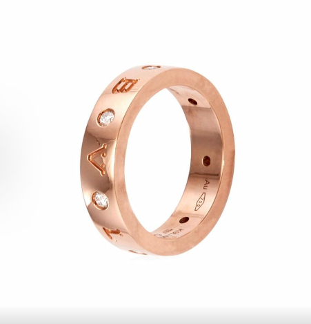 Openwork design rose gold diamond ring for women