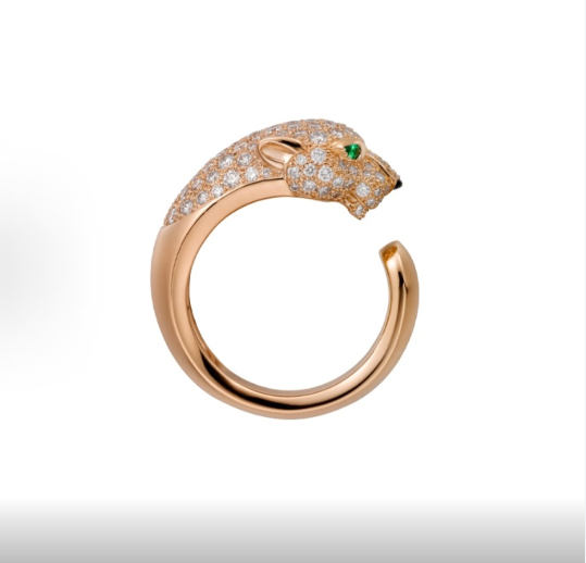 Classic leopard half-diamond ring, suitable for both men and women.