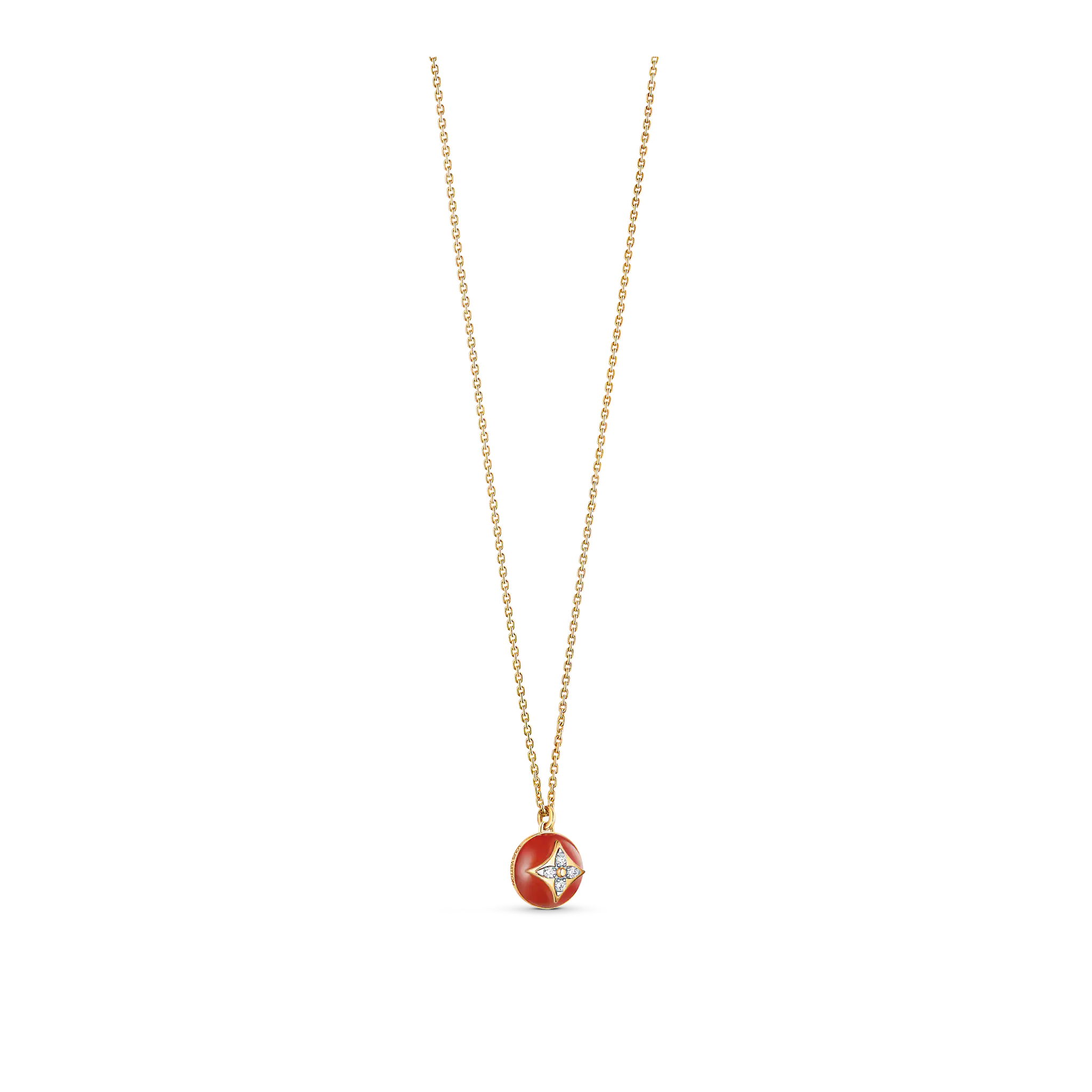 B Blossom Pendant, Yellow Gold, White Gold, Cornelian And Diamonds