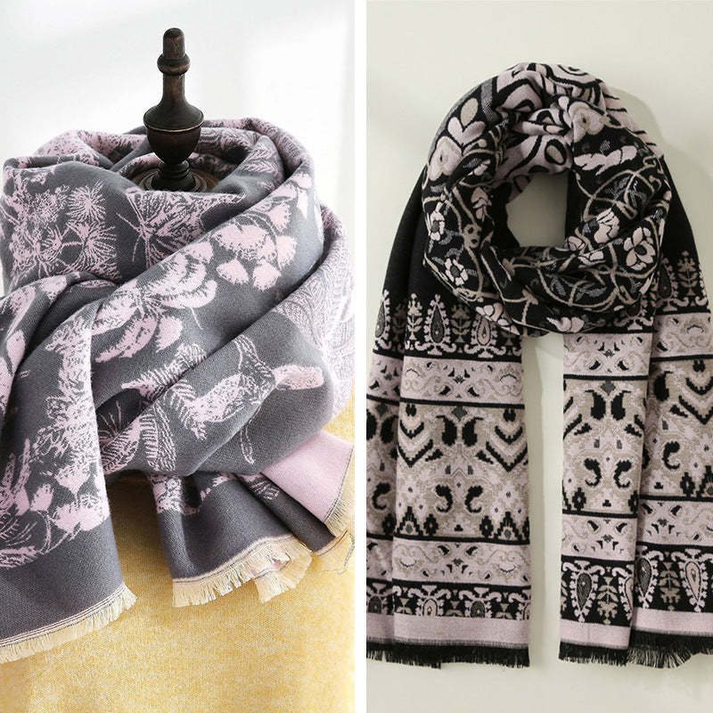Double-sided cashmere scarf fd printing scarf