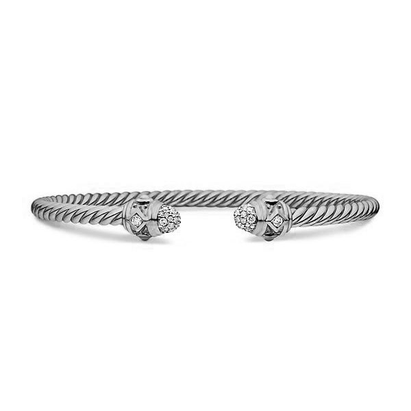 Dathtvid Yurthtman  Renaissance Cablespira Bracelet in 18K White Gold 4mm