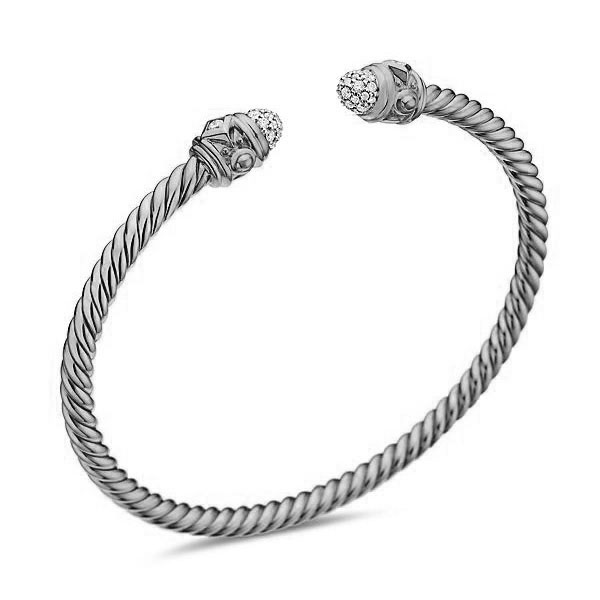 Dathtvid Yurthtman  Renaissance Cablespira Bracelet in 18K White Gold 4mm