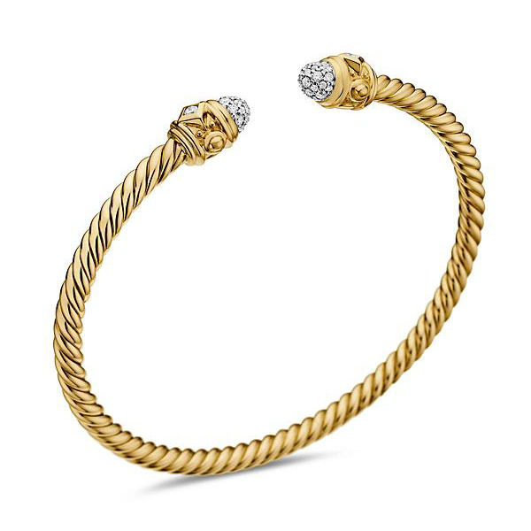 Dathtvid Yurthtman  Renaissance Cablespira Bracelet in 18K Yellow Gold 4mm