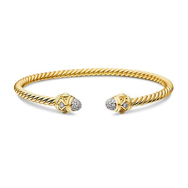 Dathtvid Yurthtman  Renaissance Cablespira Bracelet in 18K Yellow Gold 4mm
