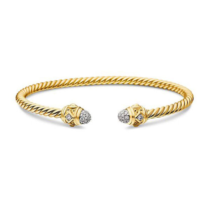 Dathtvid Yurthtman  Renaissance Cablespira Bracelet in 18K Yellow Gold 4mm
