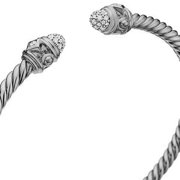 Dathtvid Yurthtman  Renaissance Cablespira Bracelet in 18K White Gold 4mm