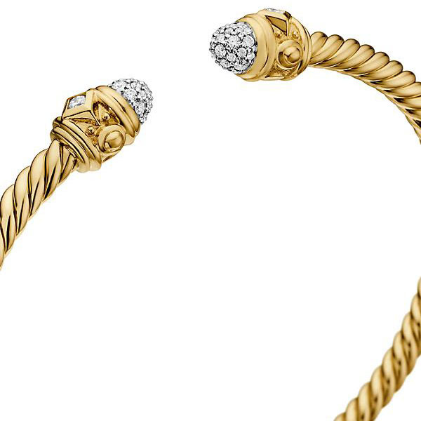 Dathtvid Yurthtman  Renaissance Cablespira Bracelet in 18K Yellow Gold 4mm