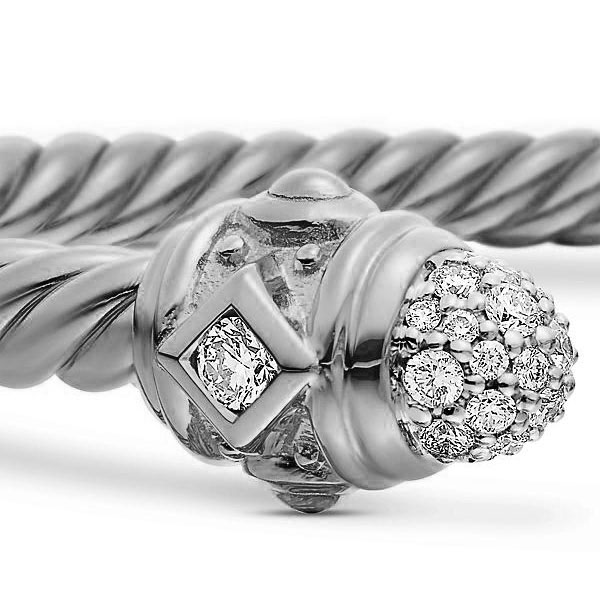 Dathtvid Yurthtman  Renaissance Cablespira Bracelet in 18K White Gold 4mm