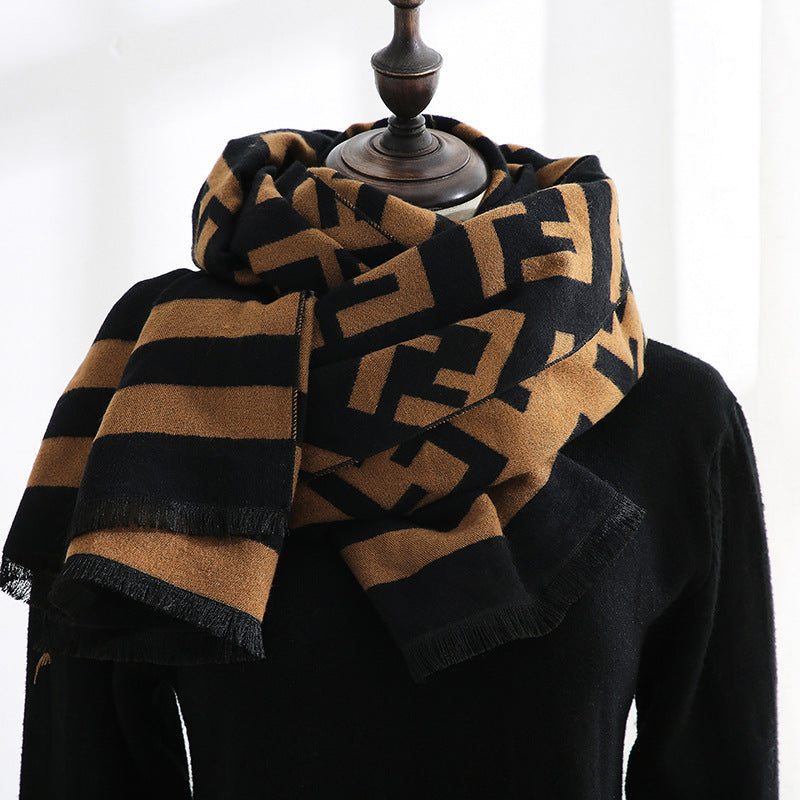 Double-sided cashmere scarf fd printing scarf
