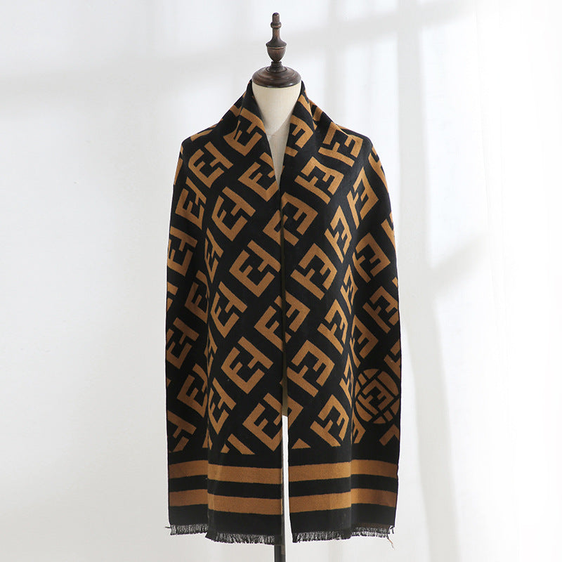 Double-sided cashmere scarf fd printing scarf